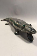 Alligator/Krokodille i sølv med bevægelige led - Danam Antik