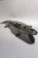Alligator/Krokodille i sølv med bevægelige led - Danam Antik