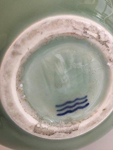 Axel Salto for Royal Copenhagen Stentøjsvase i Grøn Celadon Glasur - Danam Antik