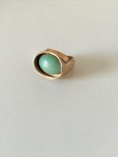 Bent Knudsen 14K Moderne Guld Ring med Chrysopras No 39 - Danam Antik