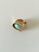 Bent Knudsen 14K Moderne Guld Ring med Chrysopras No 39 - Danam Antik