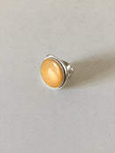 Bent Knudsen Sterling Sølv Ring med Rav No 35 - Danam Antik