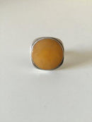 Bent Knudsen Sterling Sølv Ring med Rav No 35 - Danam Antik