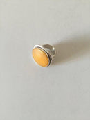 Bent Knudsen Sterling Sølv Ring med Rav No 35 - Danam Antik