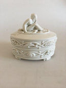 Bing & Grøndahl Art Nouveua Bonbonniere med dame, græshoppe, fisk, bille, snegl og firben Sigfried og Olga Wagner? - Danam Antik