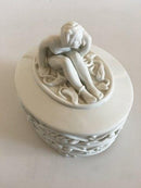 Bing & Grøndahl Art Nouveua Bonbonniere med dame, græshoppe, fisk, bille, snegl og firben Sigfried og Olga Wagner? - Danam Antik