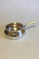 Evald Nielsen Lågkasserolle af Sølv med håndtag af Elfenben - Danam Antik