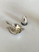 Evald Nielsen Saltkar med ske og peberbøsse i sterling sølv og 830 - Danam Antik