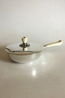 Evald Nielsen Sterling Sølv Lågfad med Lågknop og håndtag af udskåret Elfenben - Danam Antik