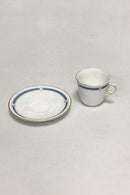 Frederiksborglotteriet kop og underkop i porcelæn med blå dekoration og guld. - Danam Antik