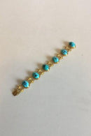 Georg Jensen 14 K Guldarmbånd med Turkiser No 1063 - Danam Antik