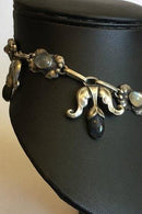 Georg Jensen Sølv 830S Halskæde No 9 med Månesten og Labradoritter - Danam Antik