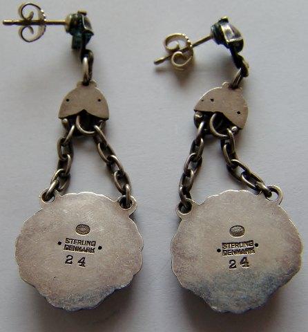Georg Jensen Sterling Sølv Par Øreringe No 24 - Danam Antik