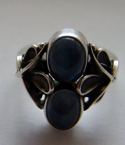 Georg Jensen Sterling Sølv ring med Månesten No 48 - Danam Antik
