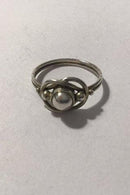 Georg Jensen Sterling Sølv Ring No 5 Sølvsten - Danam Antik