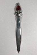 Georg Jensen Sterling Sølv Stor Brevkniv No 196 med Karneol top - Danam Antik