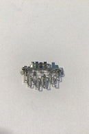 Hans Hansen 18 kt Hvidguld Broche m/ Turmalin og Diamant - Danam Antik
