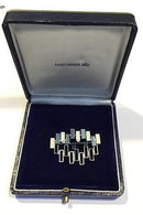 Hans Hansen 18 kt Hvidguld Broche m/ Turmalin og Diamant - Danam Antik