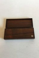 Hans Hansen Palisanderæske med to rum og løst låg med Sterlingsølv indlæg - Danam Antik