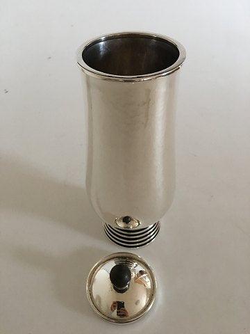 Hans Hansen Sterling Sølv Låg Vase fra 1935 i Art Deco Stil. - Danam Antik