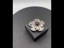 Tidlig Georg Jensen Sølv Broche med Rød Karneol