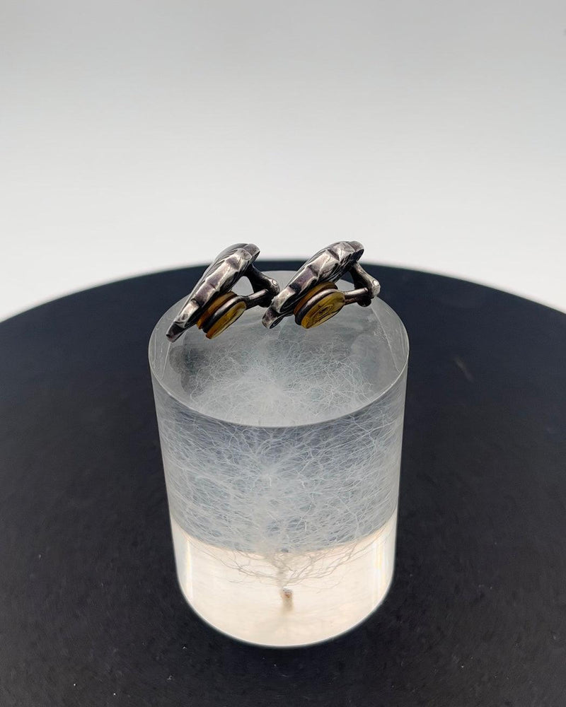 Georg Jensen Sterling Sølv 2008 Års Øreringe Sølvsten (Clips) - Danam Antik