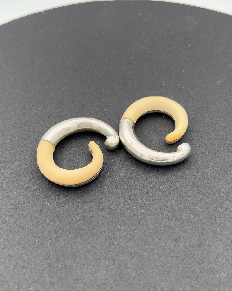 Georg Jensen Sterling Sølv Øreringe med Elfenben - Danam Antik