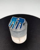 Georg Jensen Sterling Sølv Øreklips med blå emalje No 132 - Danam Antik