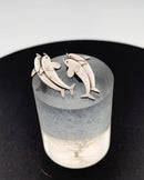 Georg Jensen Sterling Sølv Øreklip med Delfiner No 129 - Danam Antik