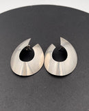 Georg Jensen Sterling Sølv Øreringe No 377 i Moderne Stil - Danam Antik