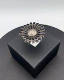 Georg Jensen Sterling Sølv Marguerit Broche, Sort - Danam Antik