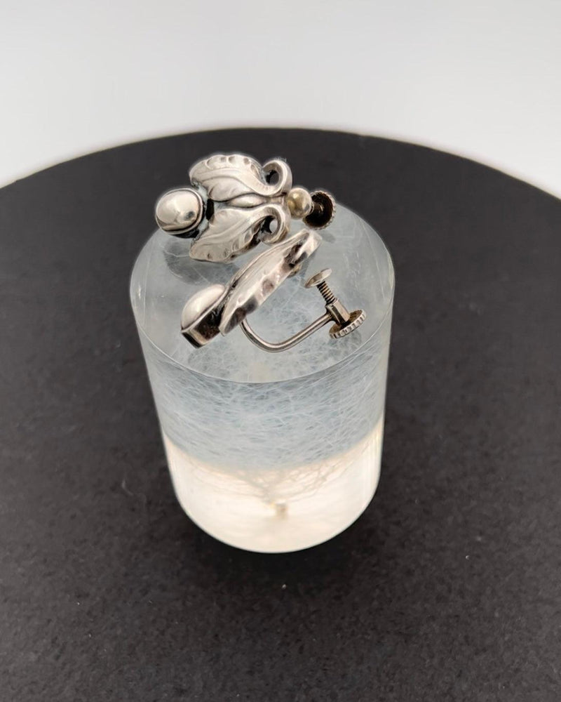 Georg Jensen Sterling Sølv Øreklips No 108 - Danam Antik