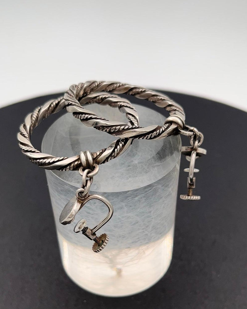 Georg Jensen Sterling Sølv Øreringe (skruer) - Danam Antik