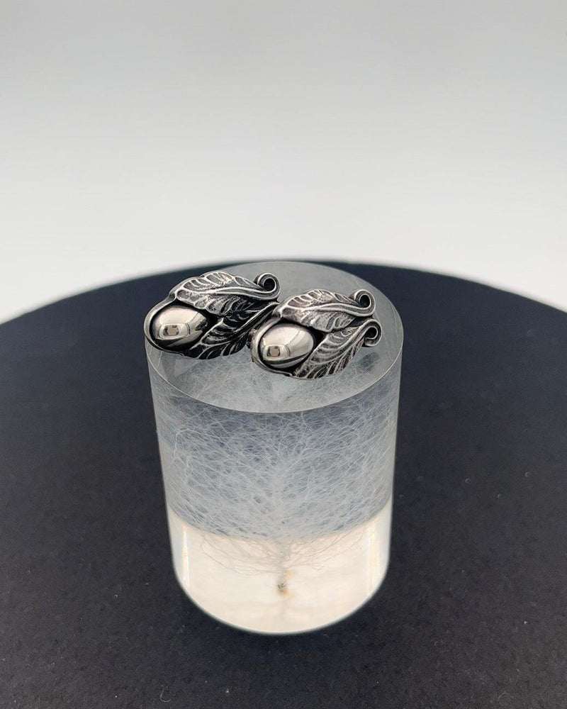 Georg Jensen Sterling Sølv 2008 Års Øreringe Sølvsten (Clips) - Danam Antik