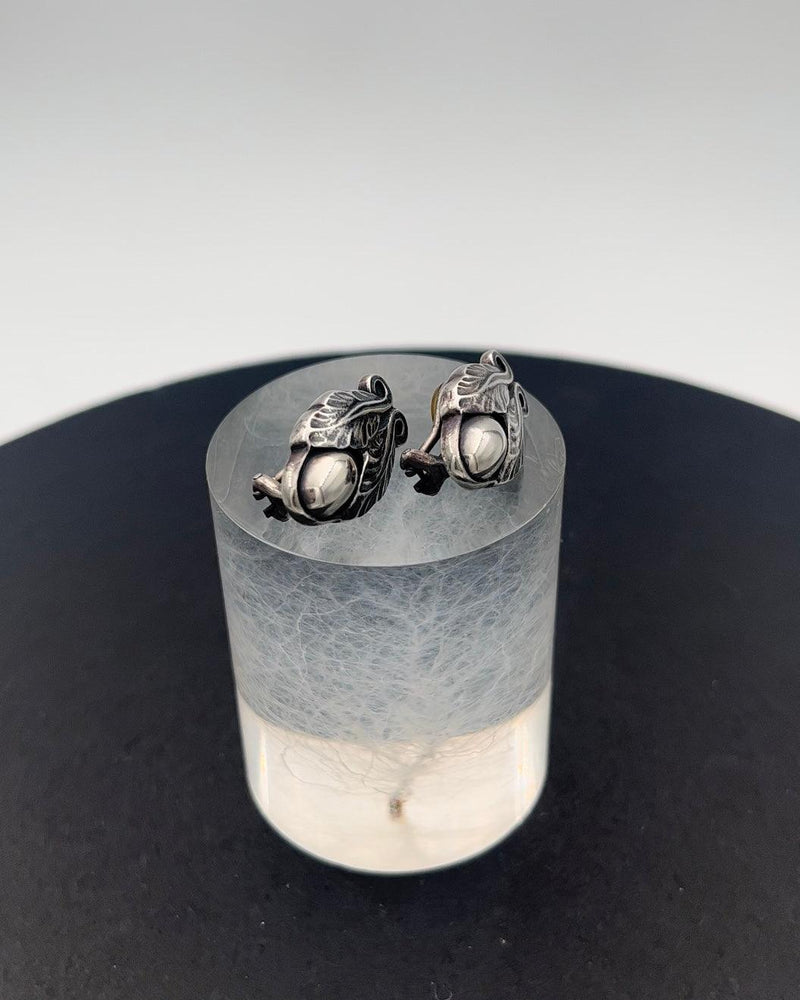 Georg Jensen Sterling Sølv 2008 Års Øreringe Sølvsten (Clips) - Danam Antik