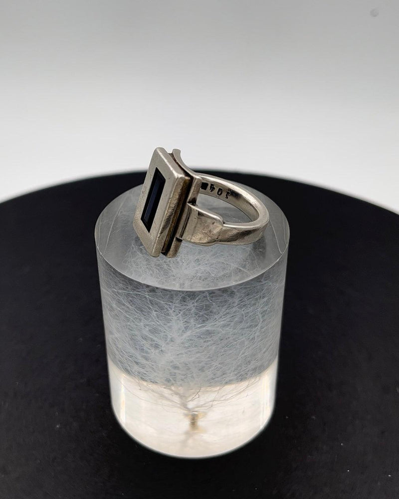 Hans Hansen Sterling sølv Ring med blå safir No 304 - Danam Antik