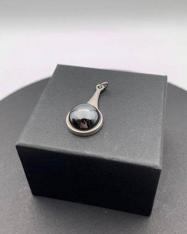 Georg Jensen Sterling Sølv Vedhæng No 156 med Hæmatit Sten