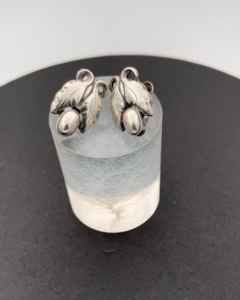 Georg Jensen Sterling Sølv Øreklips No 108 - Danam Antik