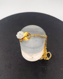 Georg Jensen (Royal Copenhagen) Sterling Sølv(forgyldt)Halskæde med/Porcelæn Vedhæng No 239 - Danam Antik