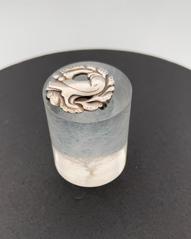 Georg Jensen Sølv Broche No 134 med fugl - Danam Antik