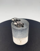 Georg Jensen Sterling Sølv 2008 Års Øreringe Sølvsten (Clips) - Danam Antik