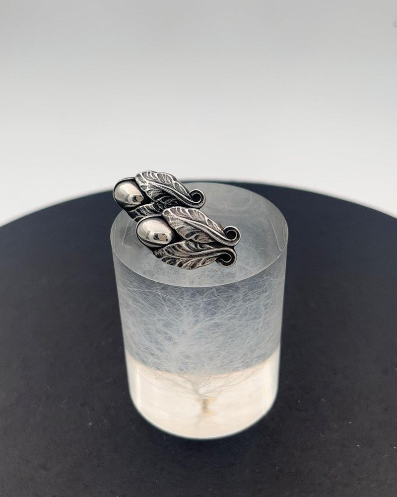 Georg Jensen Sterling Sølv 2008 Års Øreringe Sølvsten (Clips) - Danam Antik