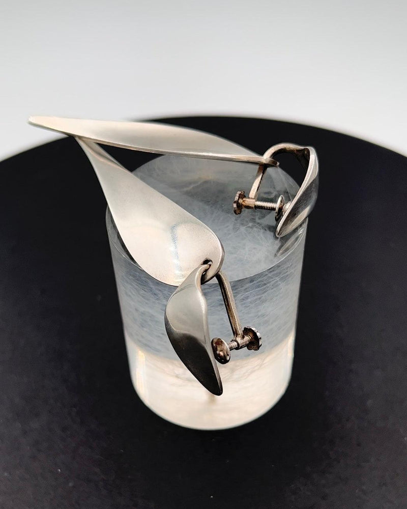 Georg Jensen Sterling Sølv Øreringe(skruer) No 128A Nanna Ditzel - Danam Antik