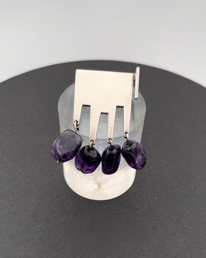 Ole Bent Petersen for Sølvform Sterling Sølv Broche med Amethyst Sten - Danam Antik