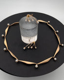 Bent Knudsen Leddelt Halskæde og Ørestikker i 14 K Guld med perler - Danam Antik