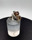 Hans Hansen Sterling Sølv Ring m/ 2 Røgfarvede sten - Danam Antik