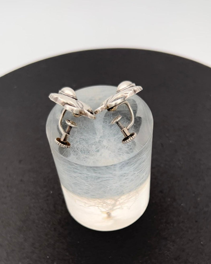 Georg Jensen Sterling Sølv Øreklips No 108 - Danam Antik