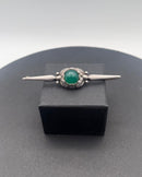 Georg Jensen Sølv Broche med grøn agat No 117 fra 1910-1920. - Danam Antik