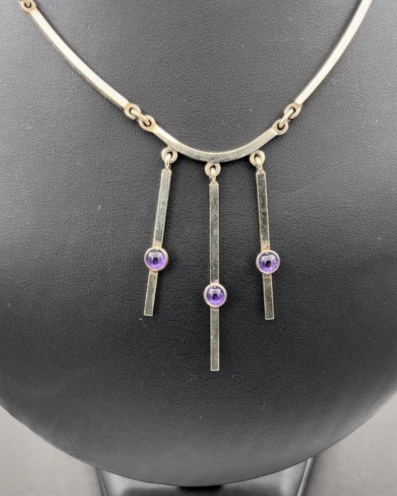 Niels Erik From Sterling Sølv Halskæde med integreret ametyst vedhæng - Danam Antik