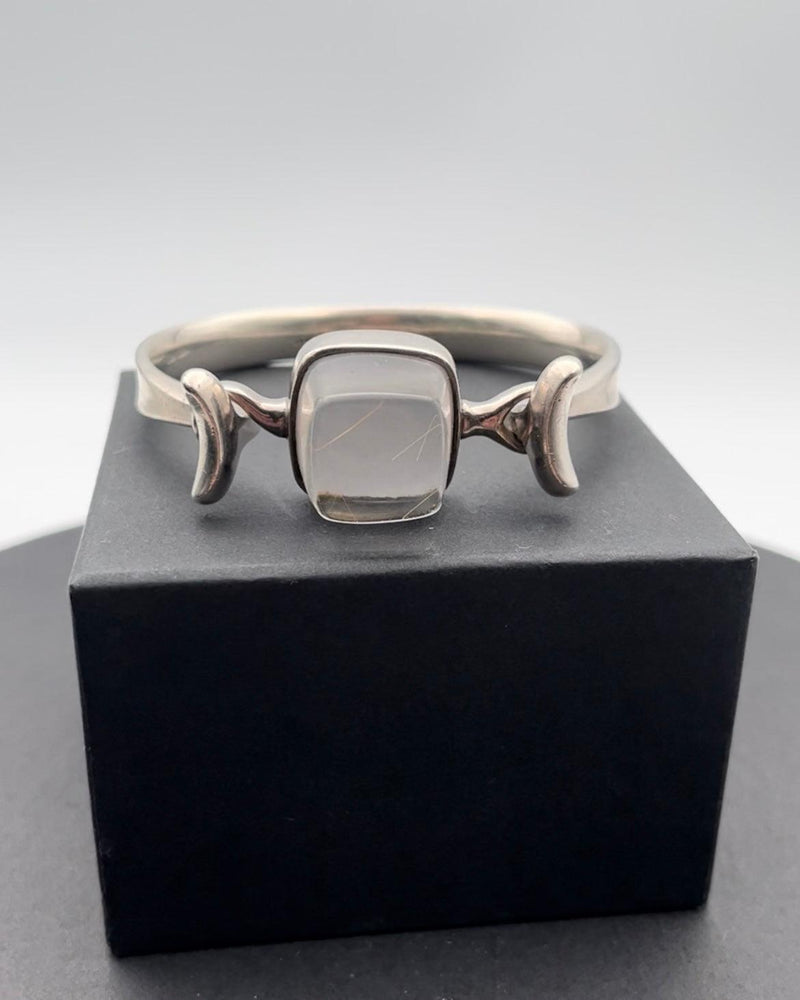 Georg Jensen Sterling Sølv Armring No 207 med Rutil Quartz Torun - Danam Antik